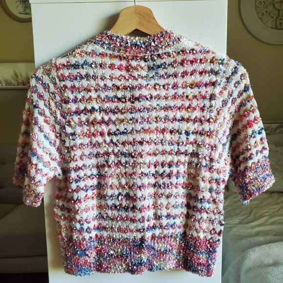 Urban Revivo PEARL BUTTON TWEED CARDIGAN Sz. M - Picture 5 of 5